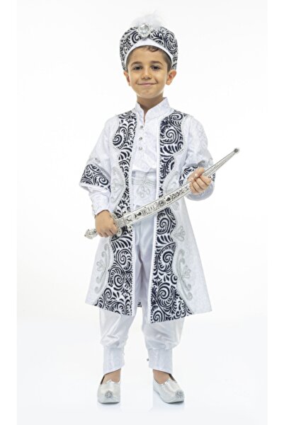 Emir Sünnet Kıyafetleri Erkek Çocuk Gri Sadrazam Şehzade Padişah Sünnet Kıyafeti