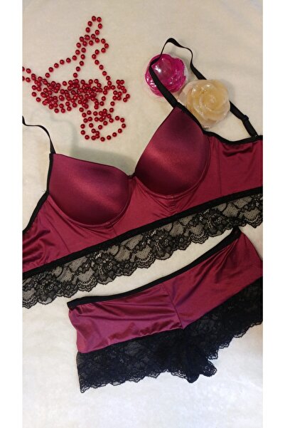Venüs Kadın Dolgulu Bustiyer Bralet Fantezi Şık Mikro Dantelli Sütyen Takım