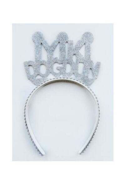 Genel Markalar Gümüş Simli Eva İyiki Doğdun Temalı Doğumgünü Taç Çocuk Aksesuar