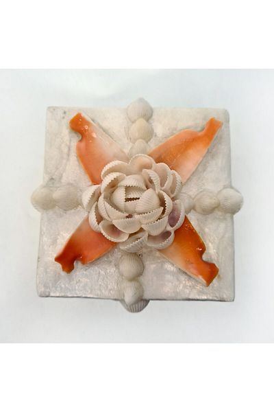 evinizdeki okyanus esintisi turkuaz hediyelik Red Medium Mother of Pearl Box - Square Shape