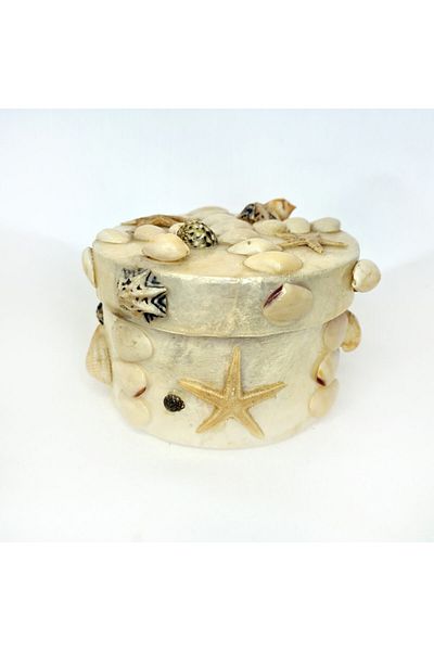 evinizdeki okyanus esintisi turkuaz hediyelik Medium Nacre Box-round-mixed Shell