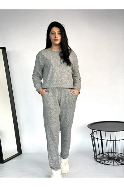 Black&Small Women's Gray Melange Soft Pajama Bottom