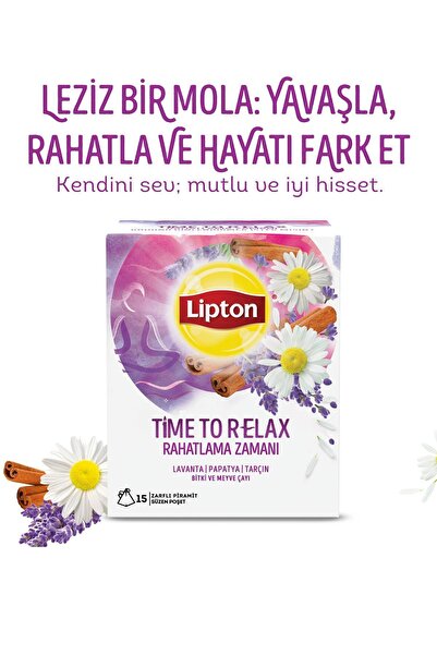 Lipton Time To Relax Bardak Poşet Bitki Çayı 15'li 22.5 gr