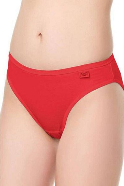 Tutku Chiloți de bikini uni din elastan roșu, pachet de 12