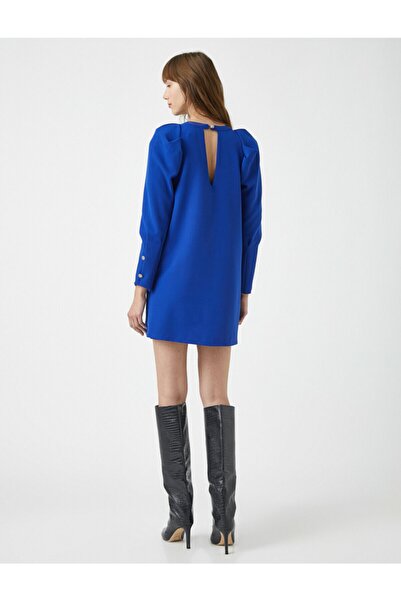 Koton Rochie Căptușită Damă Rochie De Seară Gât Barcă Mânecă Lungă Crep