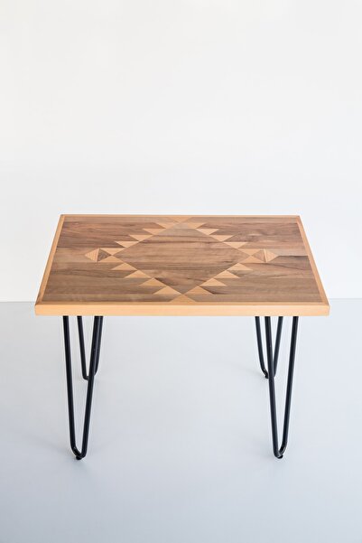 Genel Markalar Masif Ahşap Etnik Desen Orta Sehpa 60*40