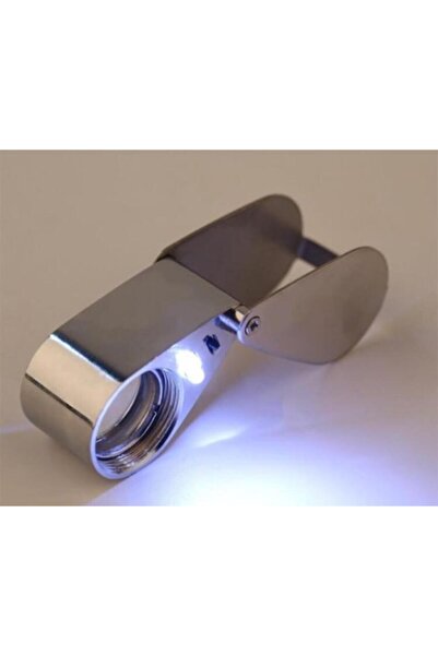 OCZ 40x Kat Büyütebilen Çelik Gövdeli Büyüteç Mor Beyaz Led Işıklı