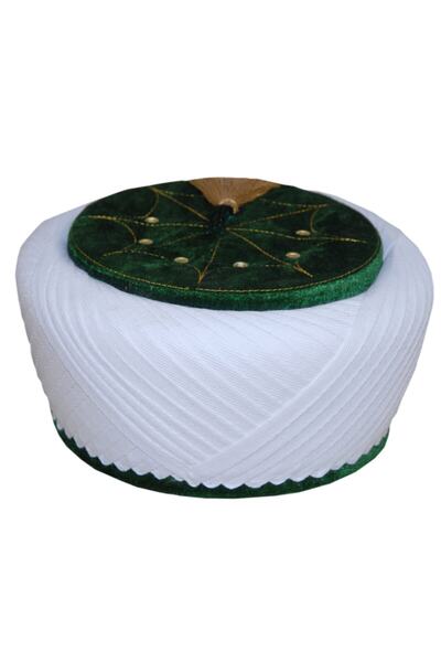 şahinbak Luxury Green Yellow - Fes, Skullcap, Mosque, Supplies, Cübbe S019