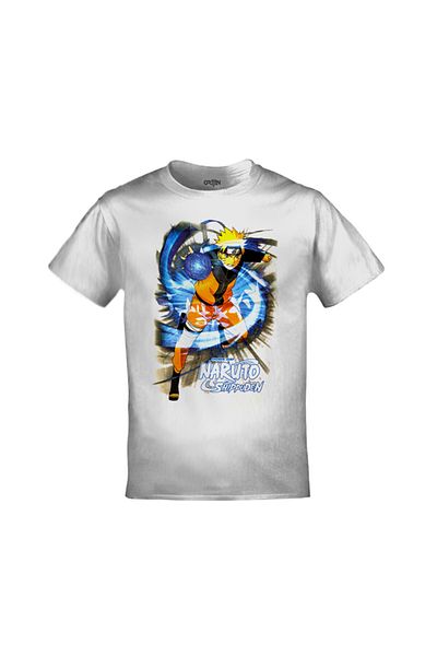 Orijin Tekstil Unisex White Naruto Shippuden Printed T-shirt