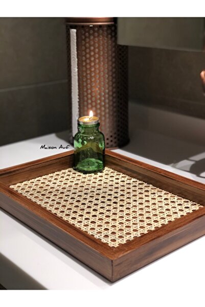 Maison Avf Rattan Hazeran Tepsi Eskitme Model Dikdörtgen (%100 DOĞAL HAZERAN) M017