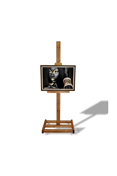 Robin Wood Tekerlekli Sergi Şövale 215 Cm Ahşap Ayarlanabilir Resim Şovalesi