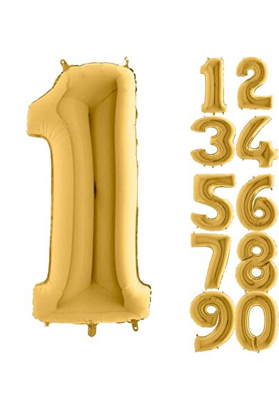 BİDOLUMUTLULUK Rakam Folyo Balon Altın 80 Cm 1 Rakamı