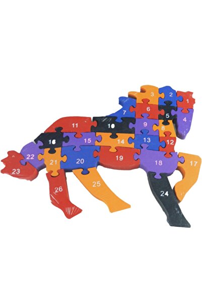 Genel Markalar At Figürlü Rakamlı Eğitici 15 Mm Kalın Ahşap 3d Puzzle Yapboz