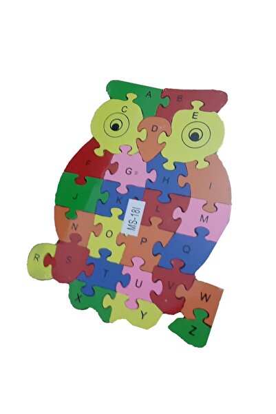 Genel Markalar Baykuş Figürlü Rakamlı Eğitici 15 Mm Kalın Ahşap 3d Puzzle Yapboz