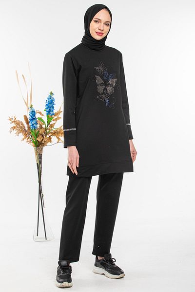 CNG MODA Women's Hijab Butterfly Jewelled Tracksuit Set Brand New