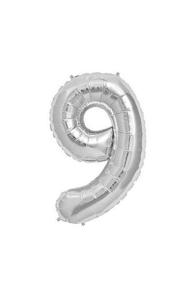 He2 Balon Foil Balloon Number 9 16 Inch 40 cm Gold - Silver
