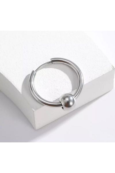 Jaida Moda Silver Color Non Tarnish 12mm Steel Hoop Earrings