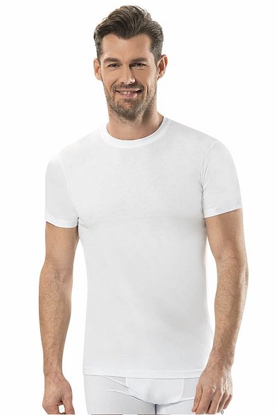 Jiber Men's 3-Piece White Crew Neck Short Sleeve Cotton Undershirt Undershirt 104