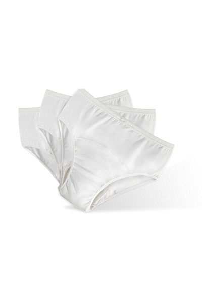 CARETEX Camelia White 4XL Women's Absorbent Panties - Medium Washable, Liquid Proof, Set of 3