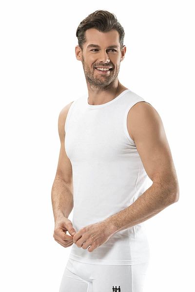 Jiber Men's 4-Piece Black White (2 Colors 1 Pack) Zero Sleeve Crew Neck Undershirt Athlete 114&126