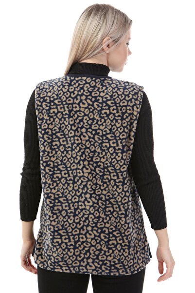 LİKAPA Women's Navy Blue Fleece Vest