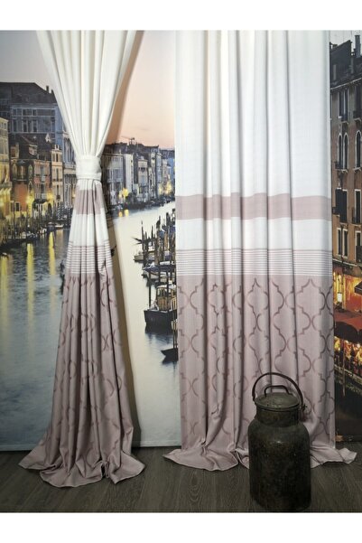 rendecioğlutekstil Fon Perde Gofrelli Panel Perde Keten Dokuma Ultra Lüx Perd...