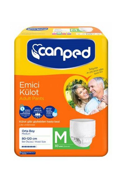 Canped Absorbent Panties Patient Diaper Medium Size (m) 30 pcs