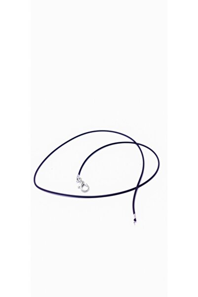 platin hediyelik قطعة واحدة من سلسلة مطاطية سوداء جاهزة للقلادة بطول 44 سم