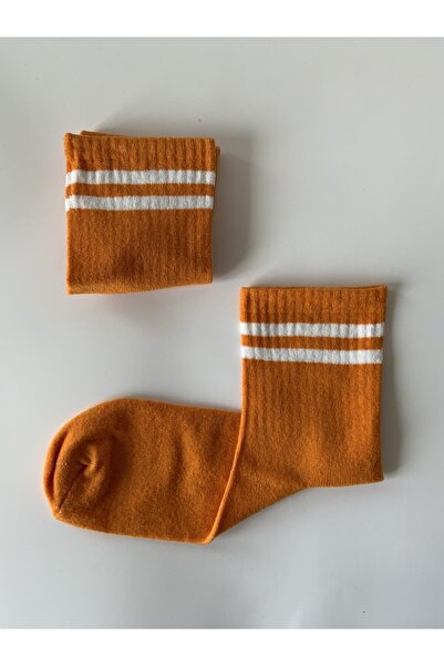 Atölye Merdiven Оранжеви раирани колежански тенис чорапи