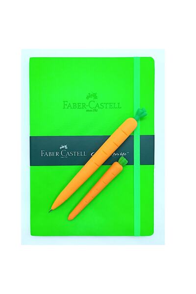 Faber Castell A5 Faux Leather Organizer And Silicone Carrot Pen 0.7 + Carrot Eraser