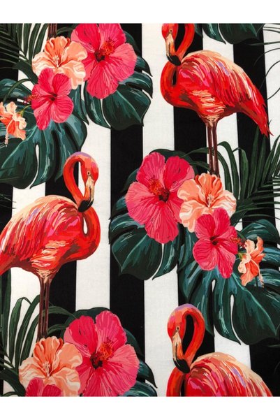 Enesar Home Flamingo Desen Dijital Baskı Döşemelik Kumaş