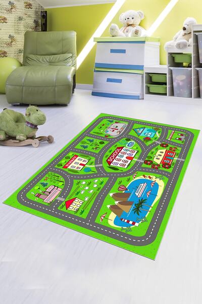 Genel Markalar City Eğlenceli Ve Eğitici Kaymaz Tabanlı Dijital Baskı Yıkanab...