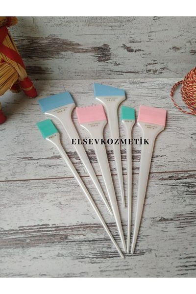 Nano Absolute Plastic Tip Hair Dye Brush Set 6 Pieces Elsevkozmetik