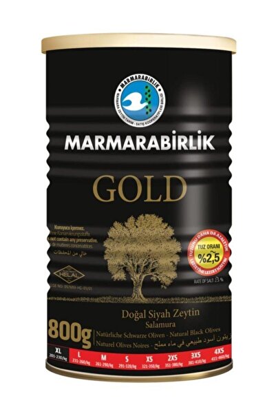 MarmaraBirlik Gold Teneke Zeytin 800 gr 201-230 Adet