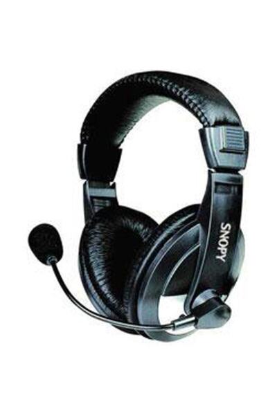 Snopy Kırmızı Deri Baş Üstü Mikrofonlu Kulaklık