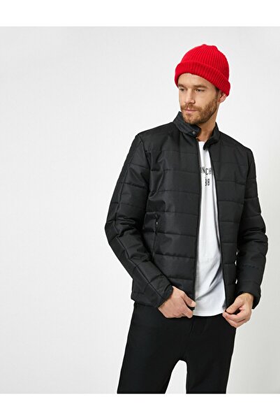 Koton Pánský kabát do kapsy s límcem na zip