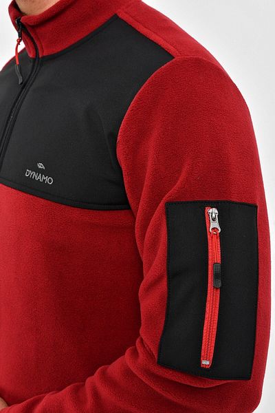 DYNAMO Men's Burgundy Zippered Pocket Fleece Jacket