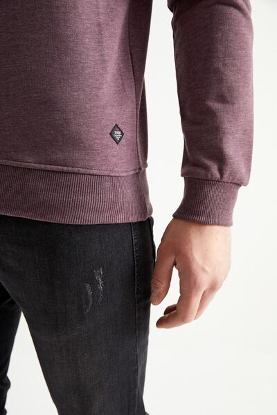 DYNAMO Ανδρικό χειμερινό φούτερ με λαιμόκοψη Plum