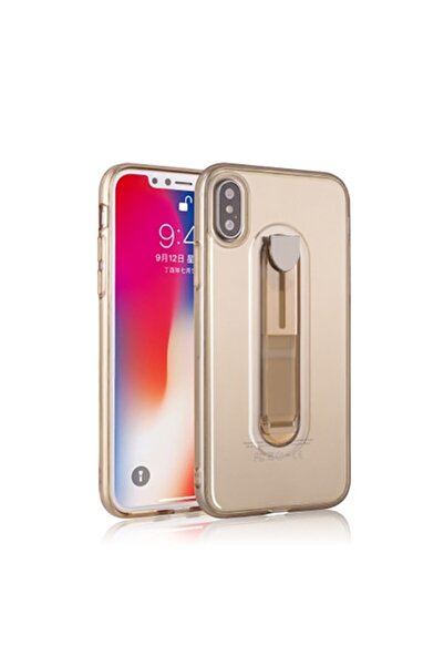 Ally Mobile جراب سيليكون شفاف لهاتف آيفون X Xs مع حلقة سيلفي - وردي