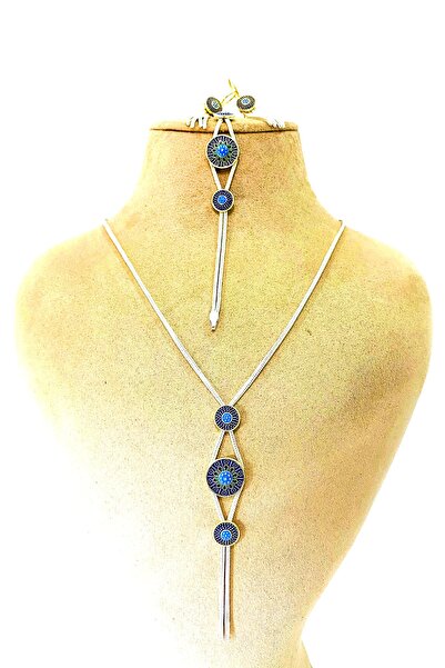 Artuklu Telkari 925 Ayar Gümüş Mardin Midyat Hasırı Mineli Kadın 3'lü Set