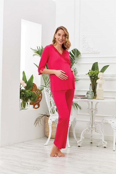 Cossy By Aqua Aqua 21036 Triple Pajama Set Rose 21aqu0021036rose