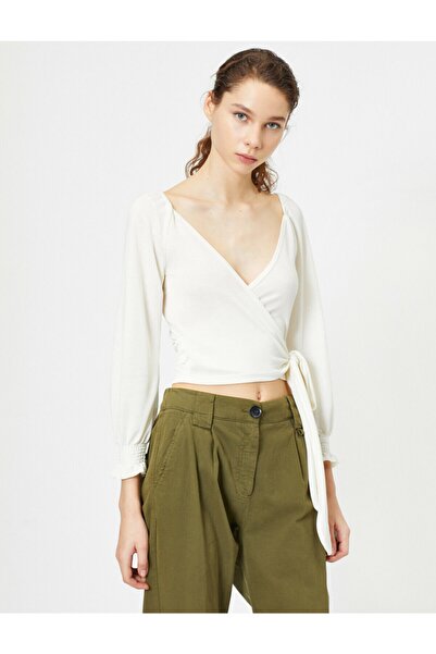 Koton Γυναικείο T-shirt με δέσιμο στη μέση