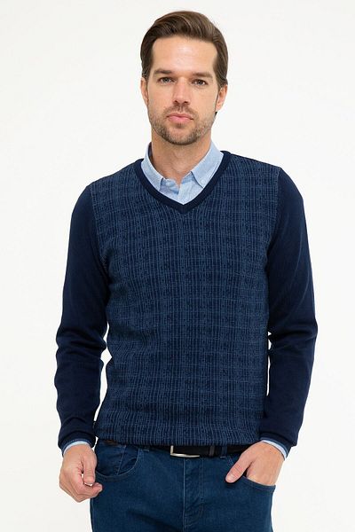Pierre Cardin Ανδρικό πουλόβερ Navy Blue Slim Fit G021GL0TK.000867147
