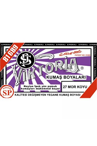 Viktoria 27 Mor Koyu Toz Kumaş Boyası 10 gr
