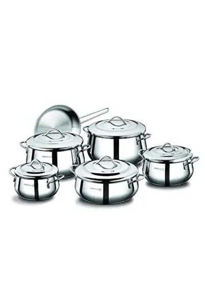 KORKMAZ A1088 Gala Plus Çelik Kapaklı 11 Parça Tencere Seti