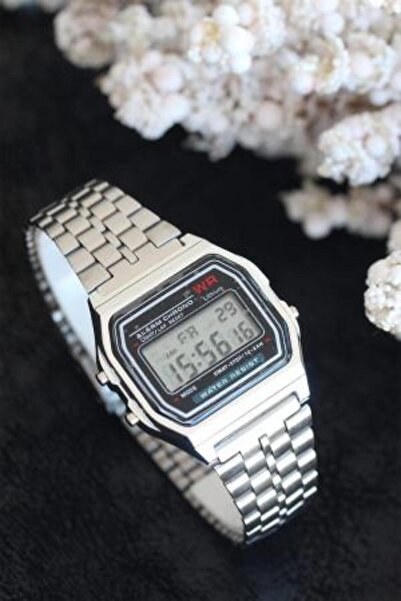 Spectrum Erb Silver Renk Metal Kordonlu Dijital Retro Bayan Saat