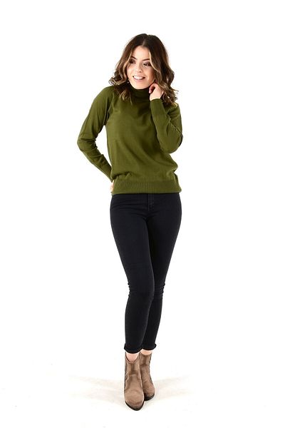 ModaPlaza Women's Full Fisherman Khaki Knitwear Sweater 12955