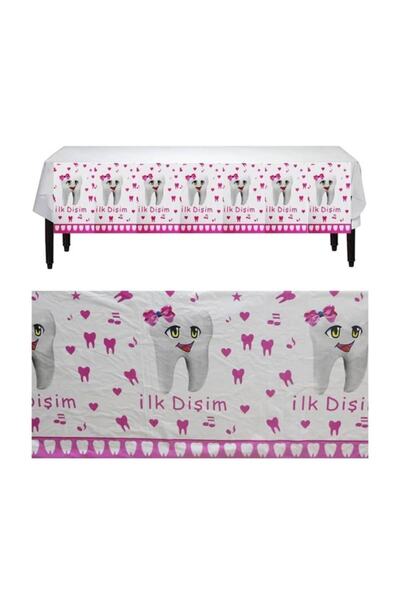 Süsle Baby Party Diş Buğdayı Masa Örtüsü, 180 Cm X 120 Cm, Pembe