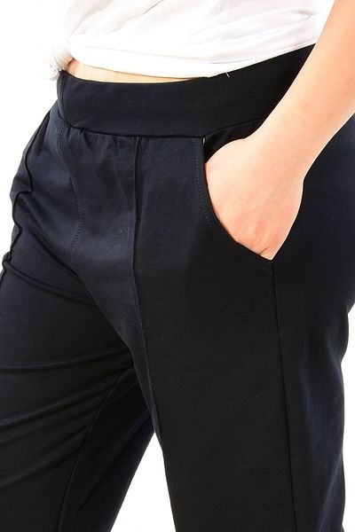 ModaPlaza Γυναικείο ριγέ Navy Blue Plus Size Sweatpants 2028