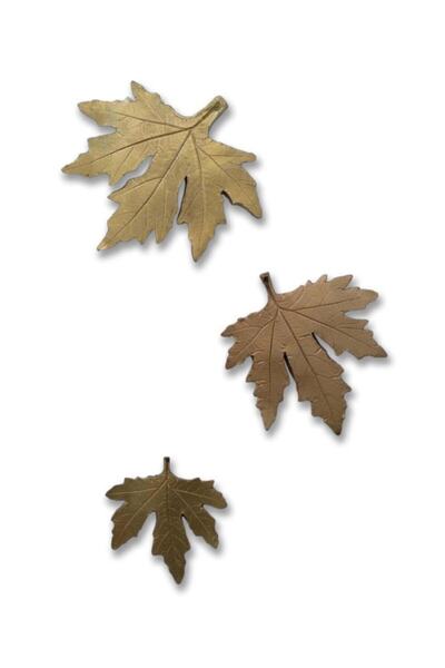 CajuArt Dekoratif Üçlü Yaprak Ev Duvar Masa Süsü Aksesuarı